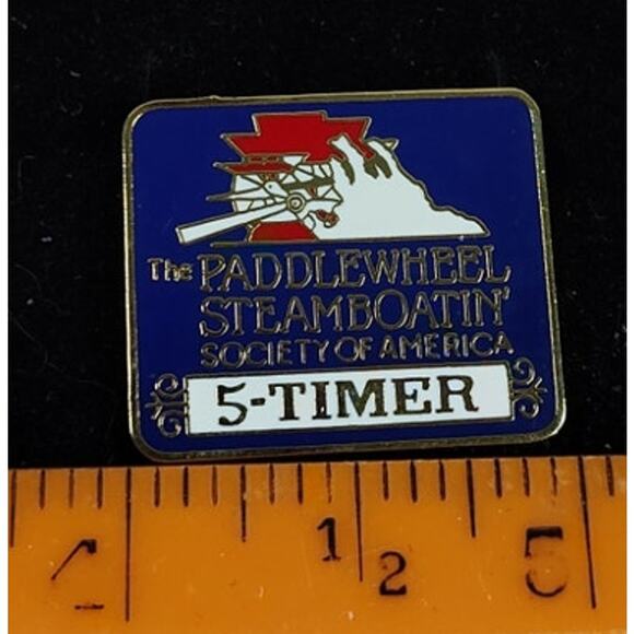 Paddlewheel Steamboatin Society Of America Steamboat 5 Timer Pin - Picture 3 of 3